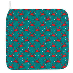 Red Crab Pattern Print Hand Towel