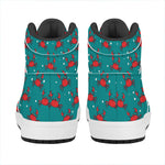 Red Crab Pattern Print High Top Leather Sneakers