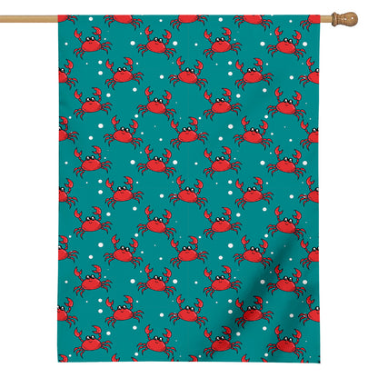 Red Crab Pattern Print House Flag