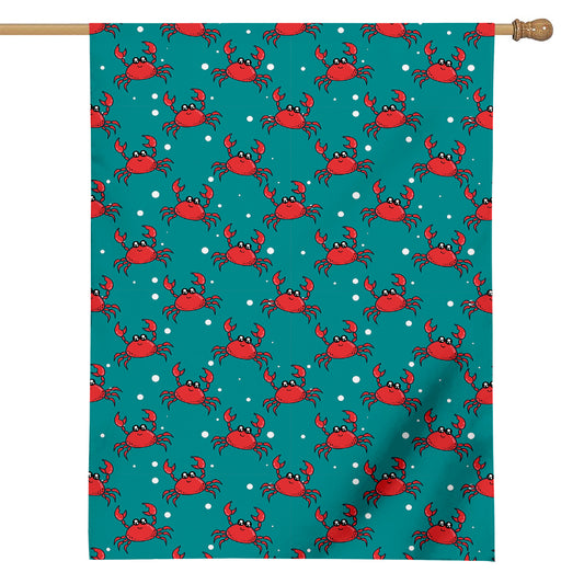 Red Crab Pattern Print House Flag
