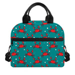 Red Crab Pattern Print Insulated Lunch Bag