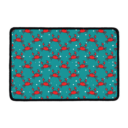 Red Crab Pattern Print Kitchen Mat