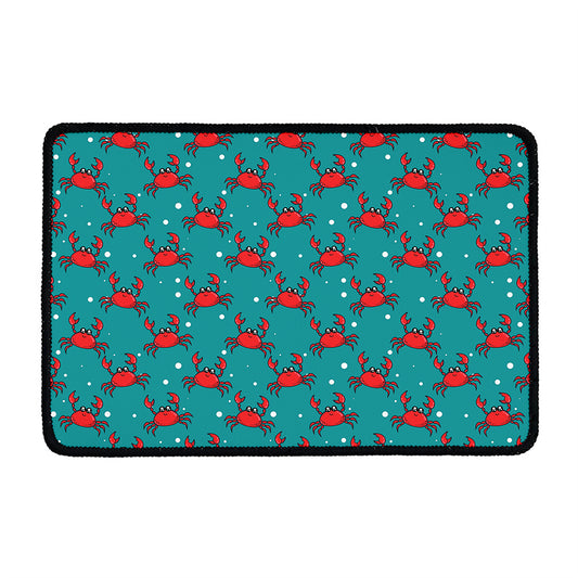 Red Crab Pattern Print Kitchen Mat