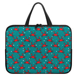 Red Crab Pattern Print Laptop Sleeve With Handle