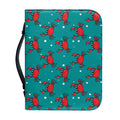 Red Crab Pattern Print Leather Bible Cover