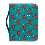 Red Crab Pattern Print Leather Bible Cover