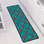 Red Crab Pattern Print Long Kitchen Mat