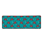 Red Crab Pattern Print Long Kitchen Mat