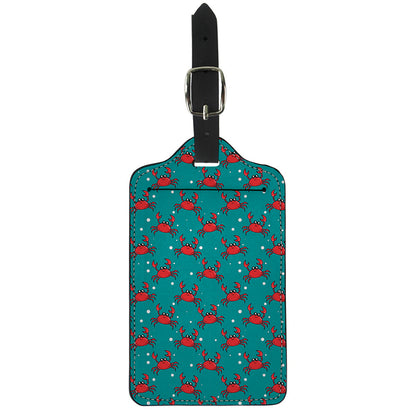 Red Crab Pattern Print Luggage Tag