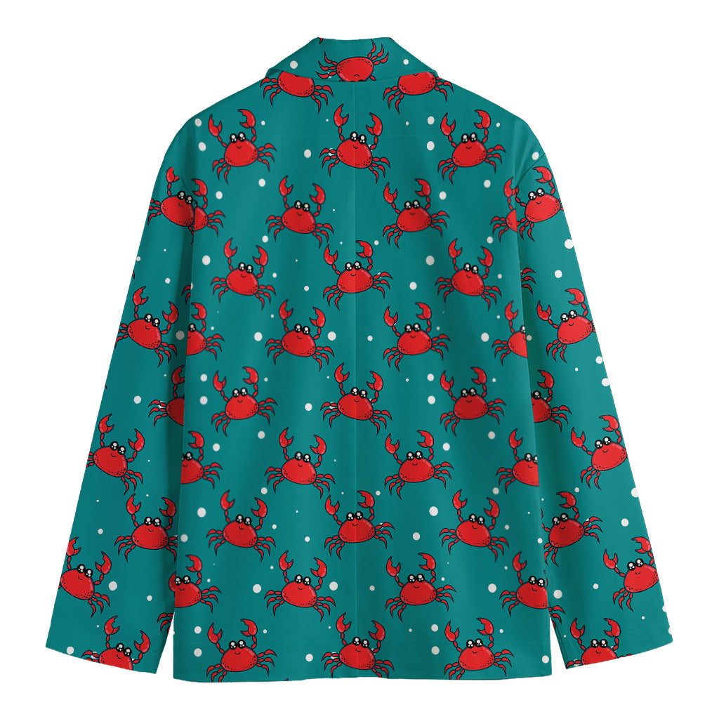 Red Crab Pattern Print Men's Blazer