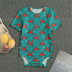 Red Crab Pattern Print Men's Bodysuit