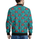 Red Crab Pattern Print Men's Bomber Jacket