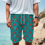 Red Crab Pattern Print Men's Cargo Shorts