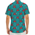 Red Crab Pattern Print Men's Deep V-Neck Shirt