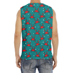 Red Crab Pattern Print Men's Fitness Tank Top