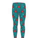 Red Crab Pattern Print Men's leggings