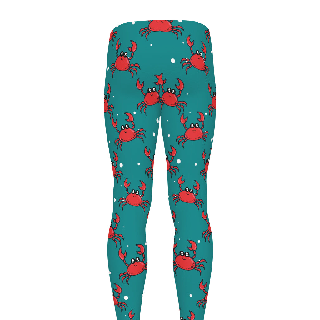 Red Crab Pattern Print Men's leggings