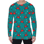 Red Crab Pattern Print Men's Long Sleeve T-Shirt