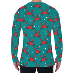 Red Crab Pattern Print Men's Long Sleeve T-Shirt