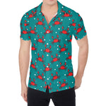 Red Crab Pattern Print Men's Shirt