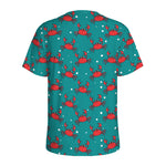 Red Crab Pattern Print Men's Sports T-Shirt