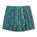Red Crab Pattern Print Mesh Shorts