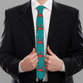Red Crab Pattern Print Necktie