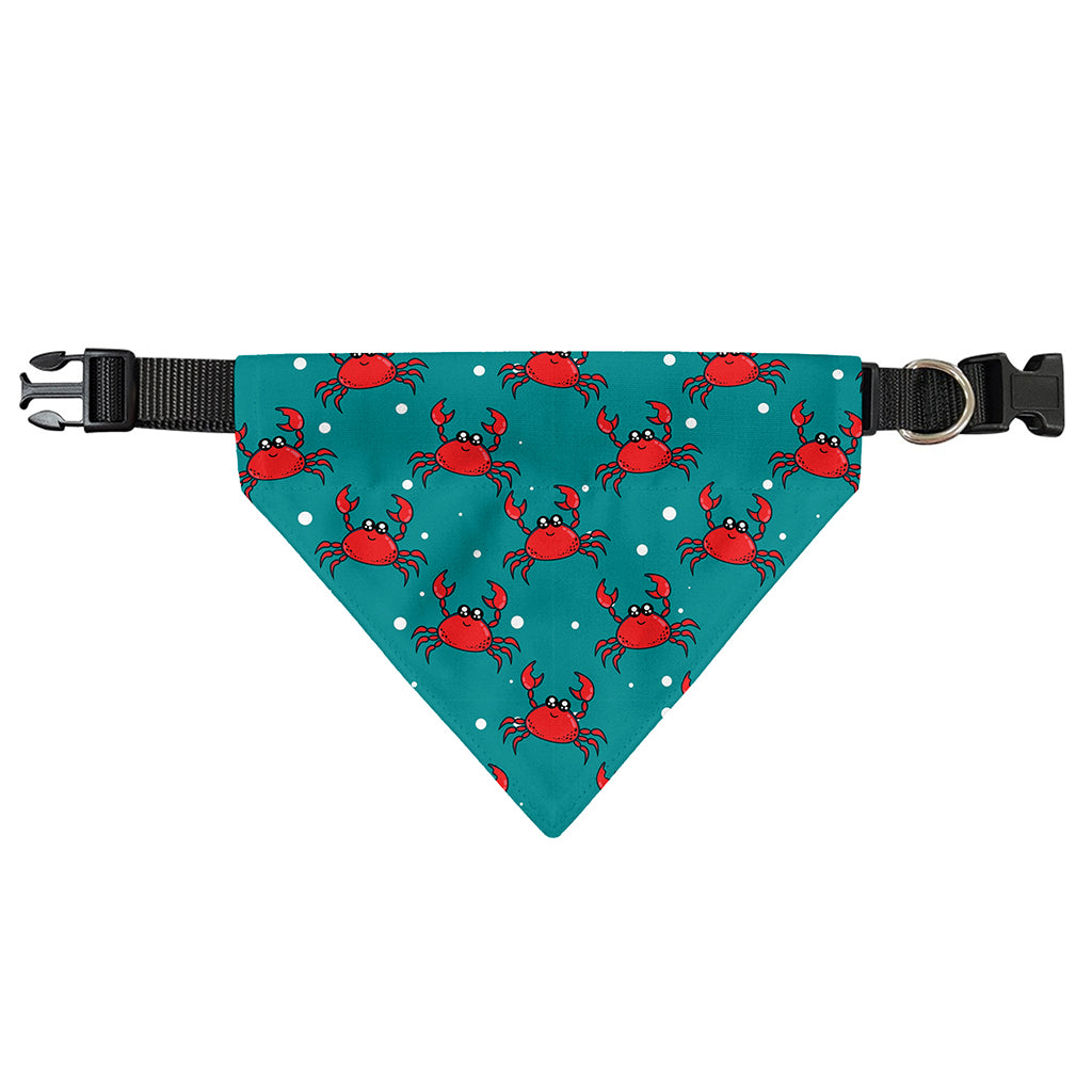 Red Crab Pattern Print Over The Collar Dog Bandana