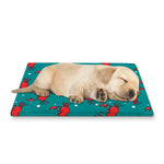 Red Crab Pattern Print Pet Cooling Mat Cover