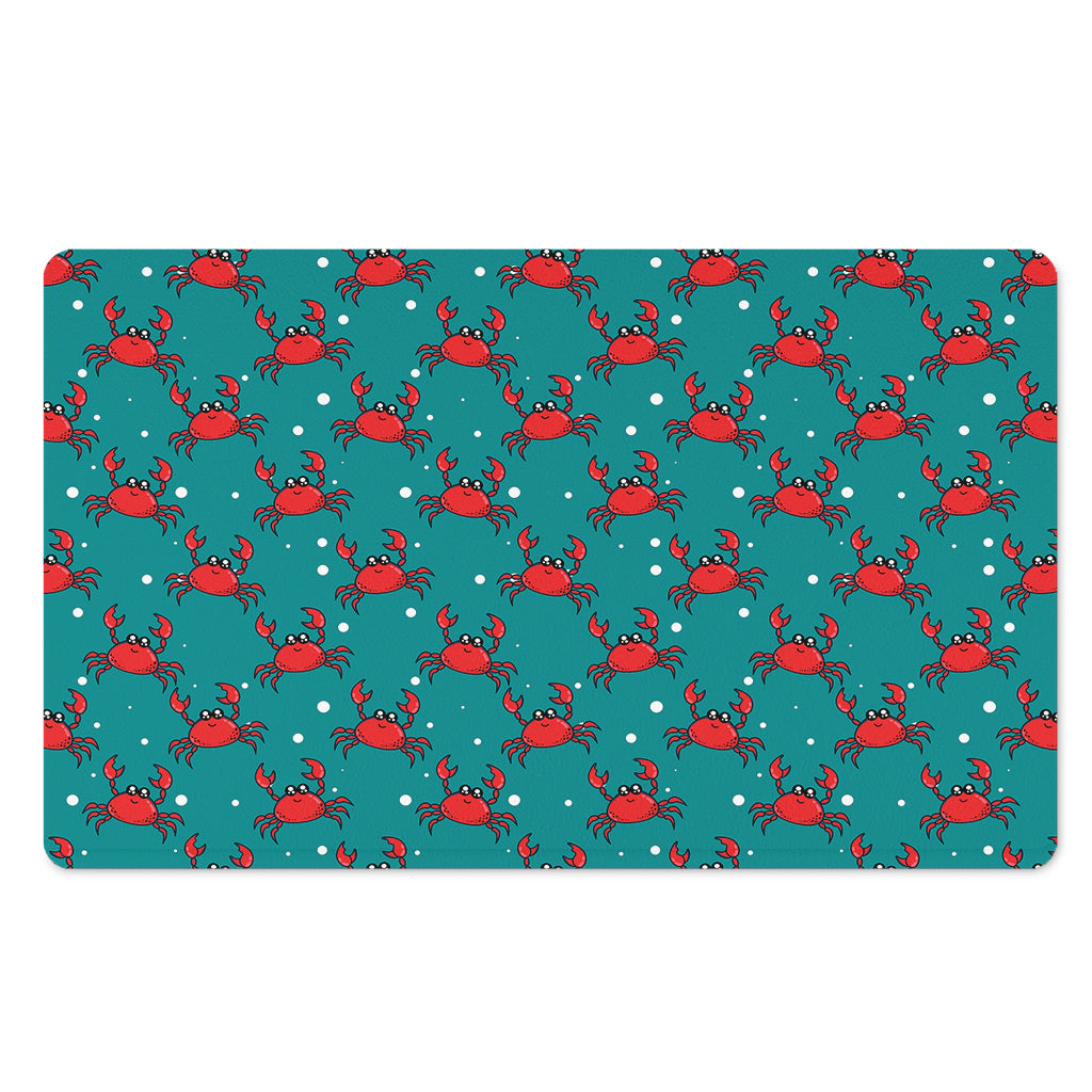Red Crab Pattern Print Polyester Doormat