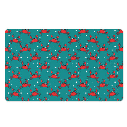Red Crab Pattern Print Polyester Doormat