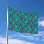 Red Crab Pattern Print Polyester Flag