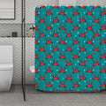 Red Crab Pattern Print Polyester Shower Curtain
