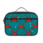 Red Crab Pattern Print Portable Lunch Bag