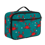 Red Crab Pattern Print Portable Lunch Bag