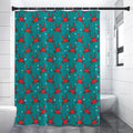Red Crab Pattern Print Premium Shower Curtain