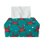 Red Crab Pattern Print Rectangle Tissue Box Cover