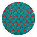 Red Crab Pattern Print Round Blanket