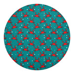 Red Crab Pattern Print Round Blanket