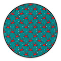 Red Crab Pattern Print Round Floor Mat