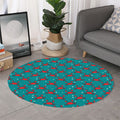 Red Crab Pattern Print Round Rug