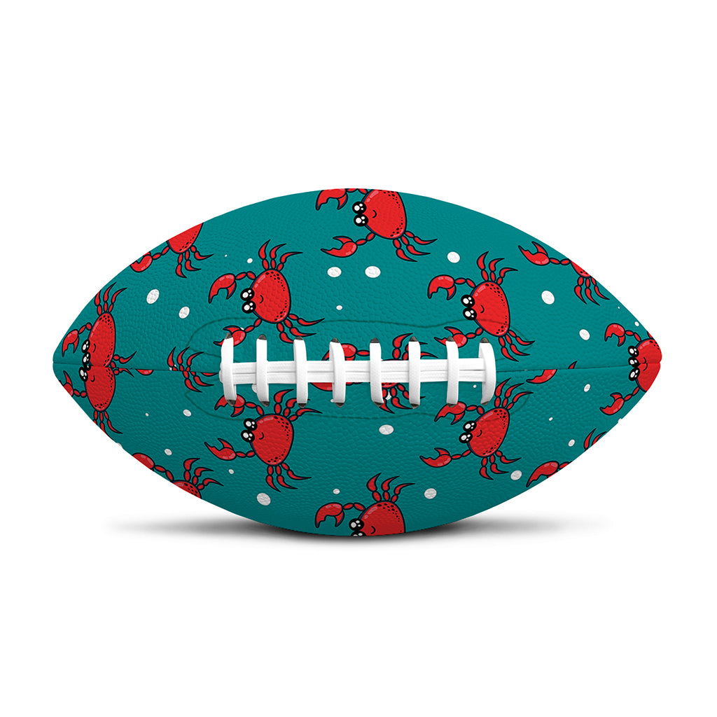 Red Crab Pattern Print Rugby Ball