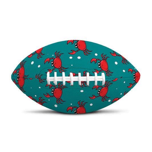 Red Crab Pattern Print Rugby Ball