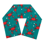 Red Crab Pattern Print Scarf