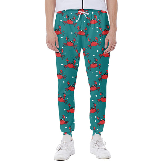 Red Crab Pattern Print Scuba Joggers