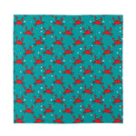 Red Crab Pattern Print Silk Bandana