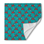 Red Crab Pattern Print Silk Bandana