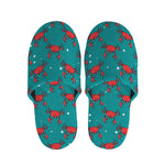 Red Crab Pattern Print Slippers