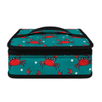 Red Crab Pattern Print Small Lunch Bag