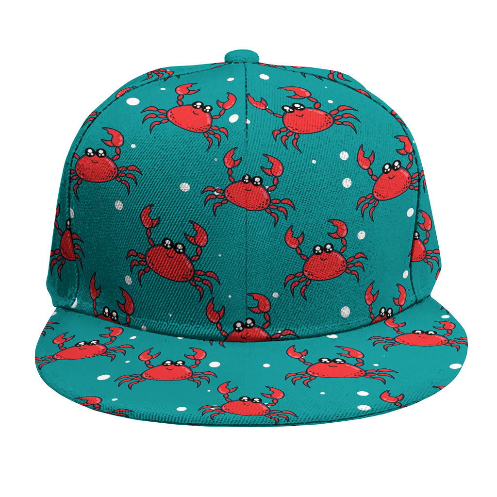 Red Crab Pattern Print Snapback Cap